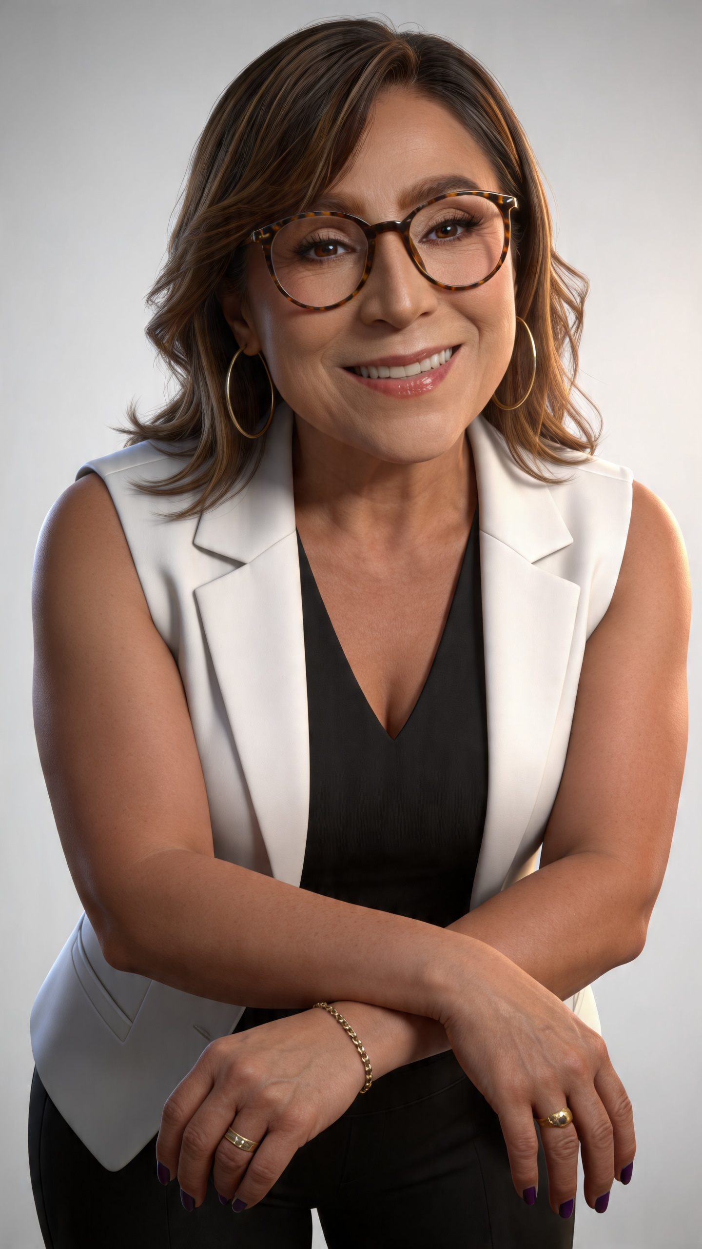 Hyperrealistic AI avatar — professional woman in business attire