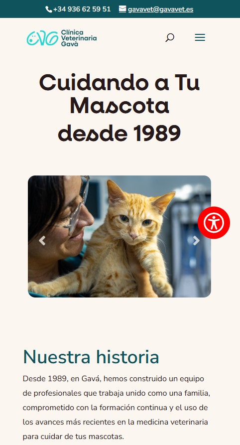 Cl&iacute;nica Veterinaria Gav&agrave; vista m&oacute;vil