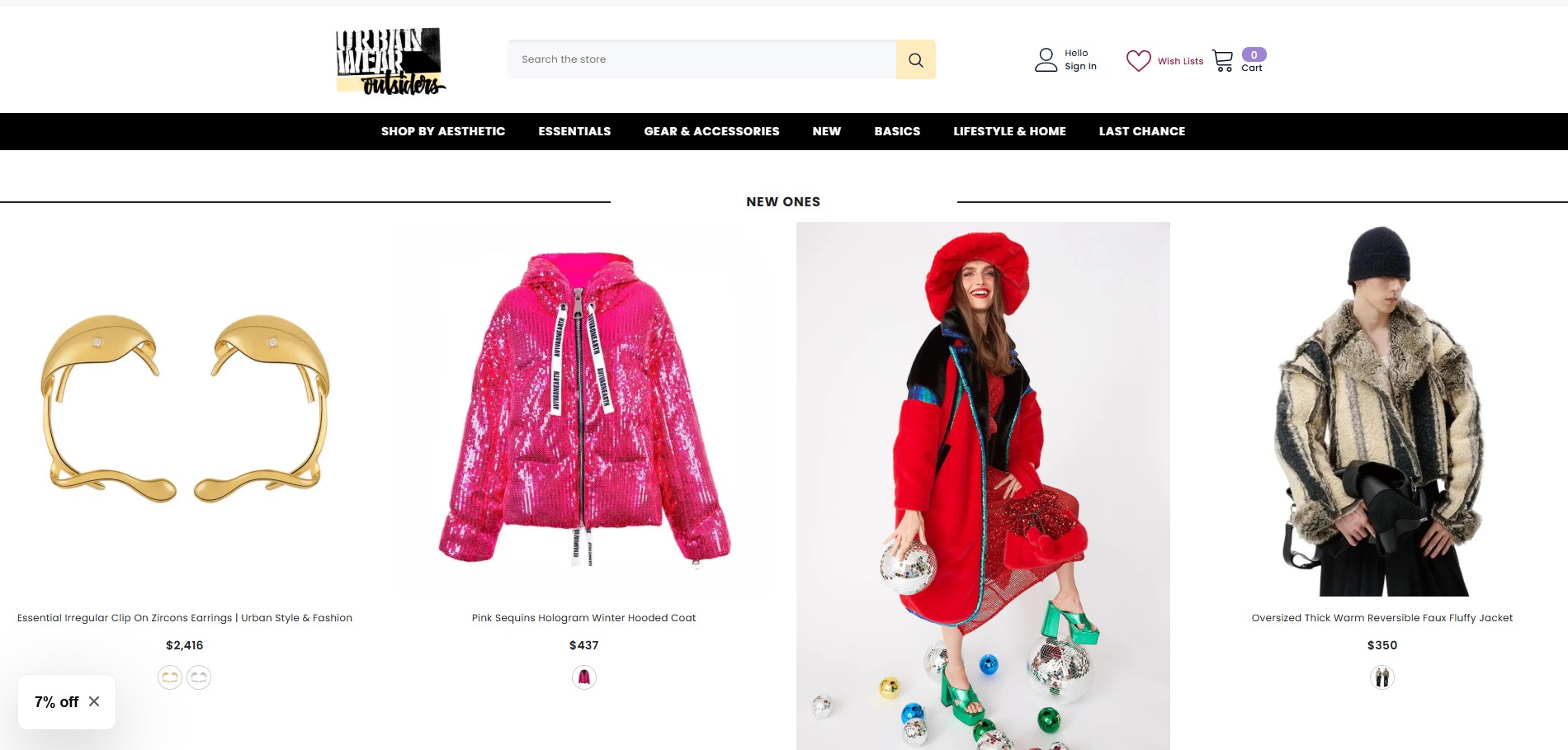 Urban Wear Outsiders vista escritorio - Tienda e-commerce de moda streetwear